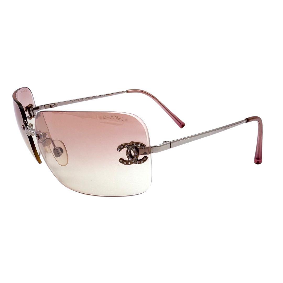 【美品】CHANEL シャネル　リムレス　サングラス　ココマーク　ライストーン