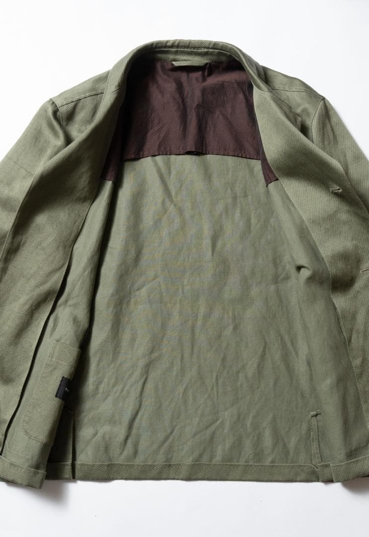 Ermenegildo Zegna ヘンプ混コットンオープンカラージャケット