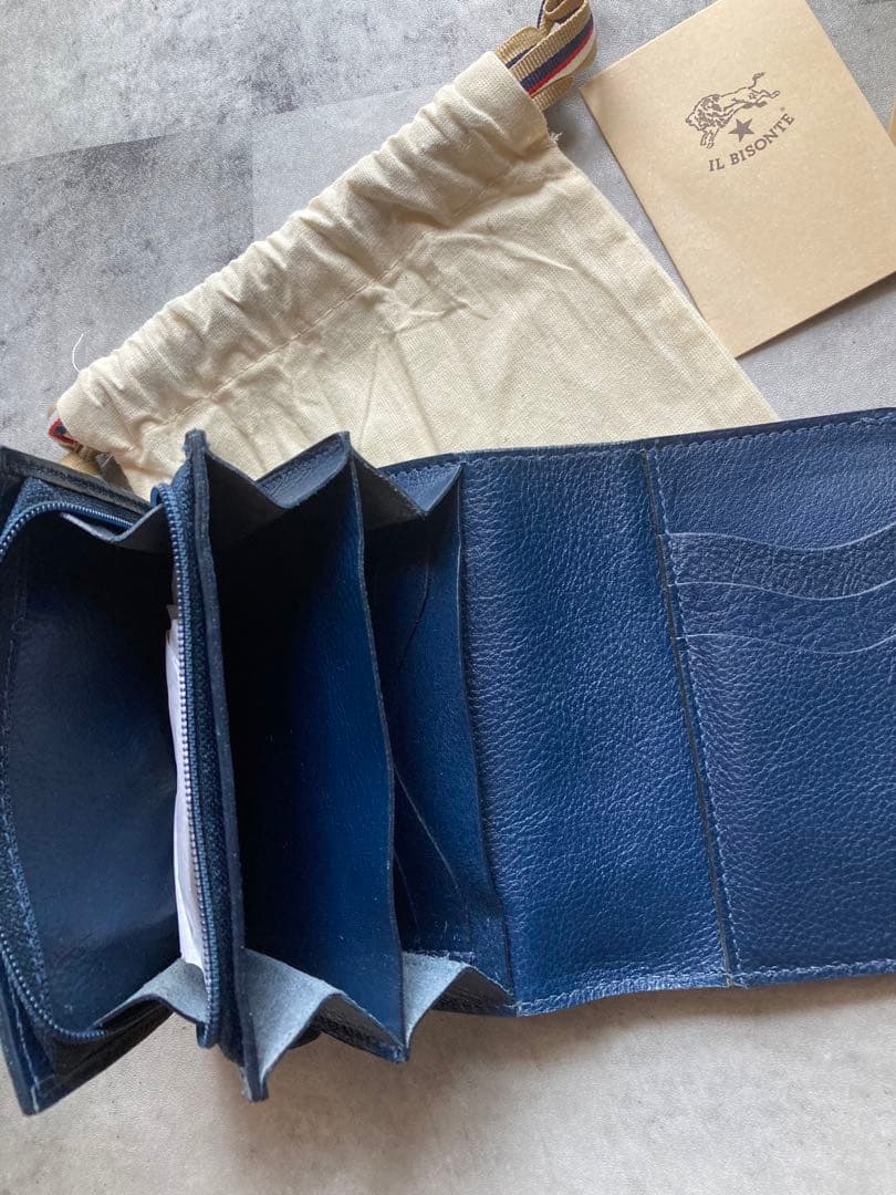 新品　イルビゾンテ　折りたたみ財布　ネイビー