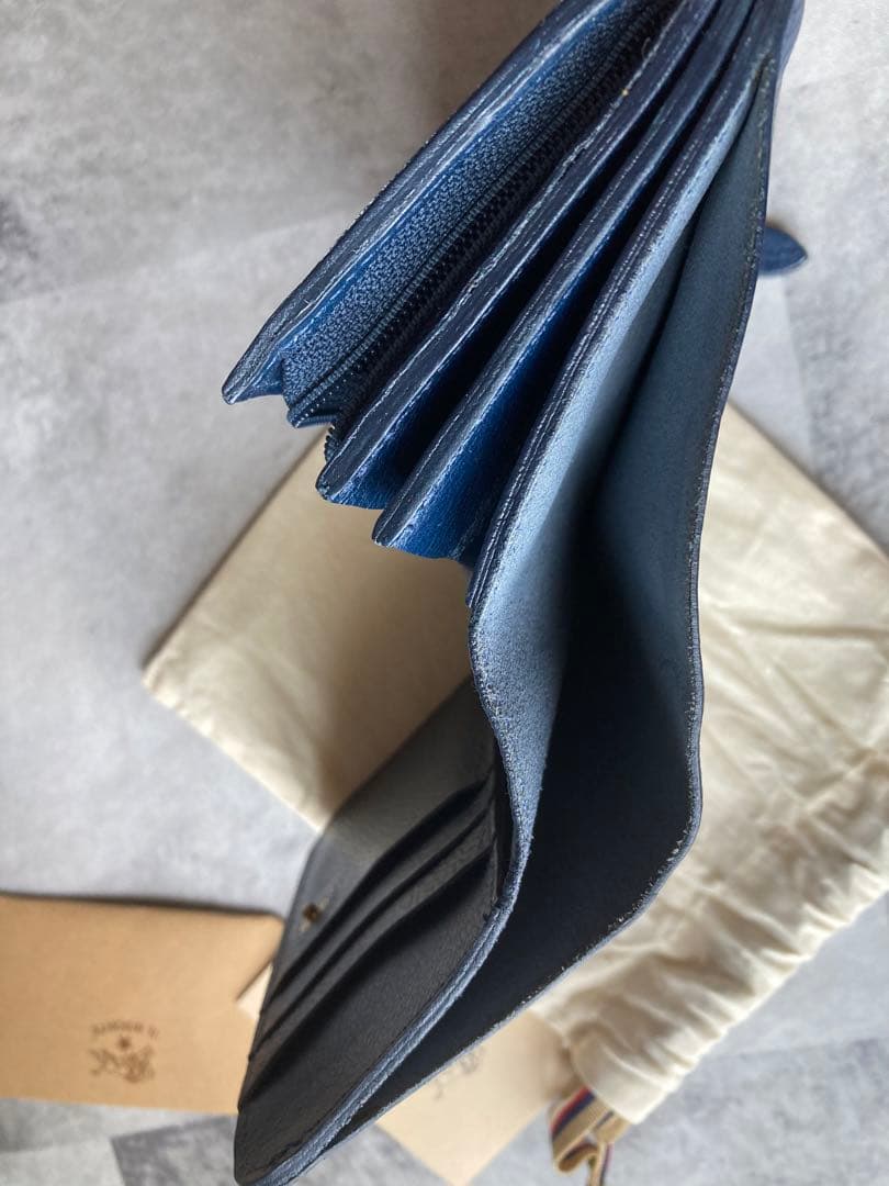 新品　イルビゾンテ　折りたたみ財布　ネイビー