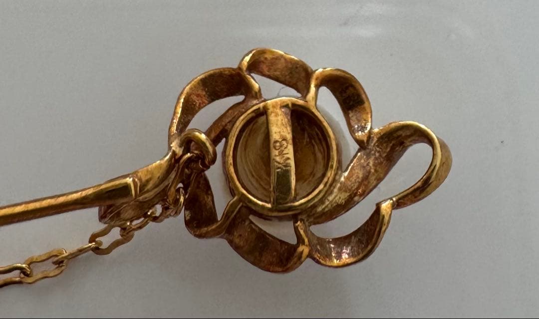 あこや真珠　パール　k18 ピン ブローチ