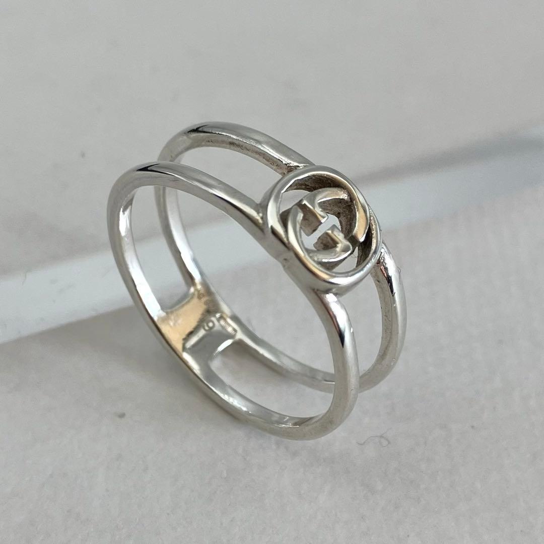 美品 GUCCI グッチ インターロッキング GGロゴ リング 約18.5号