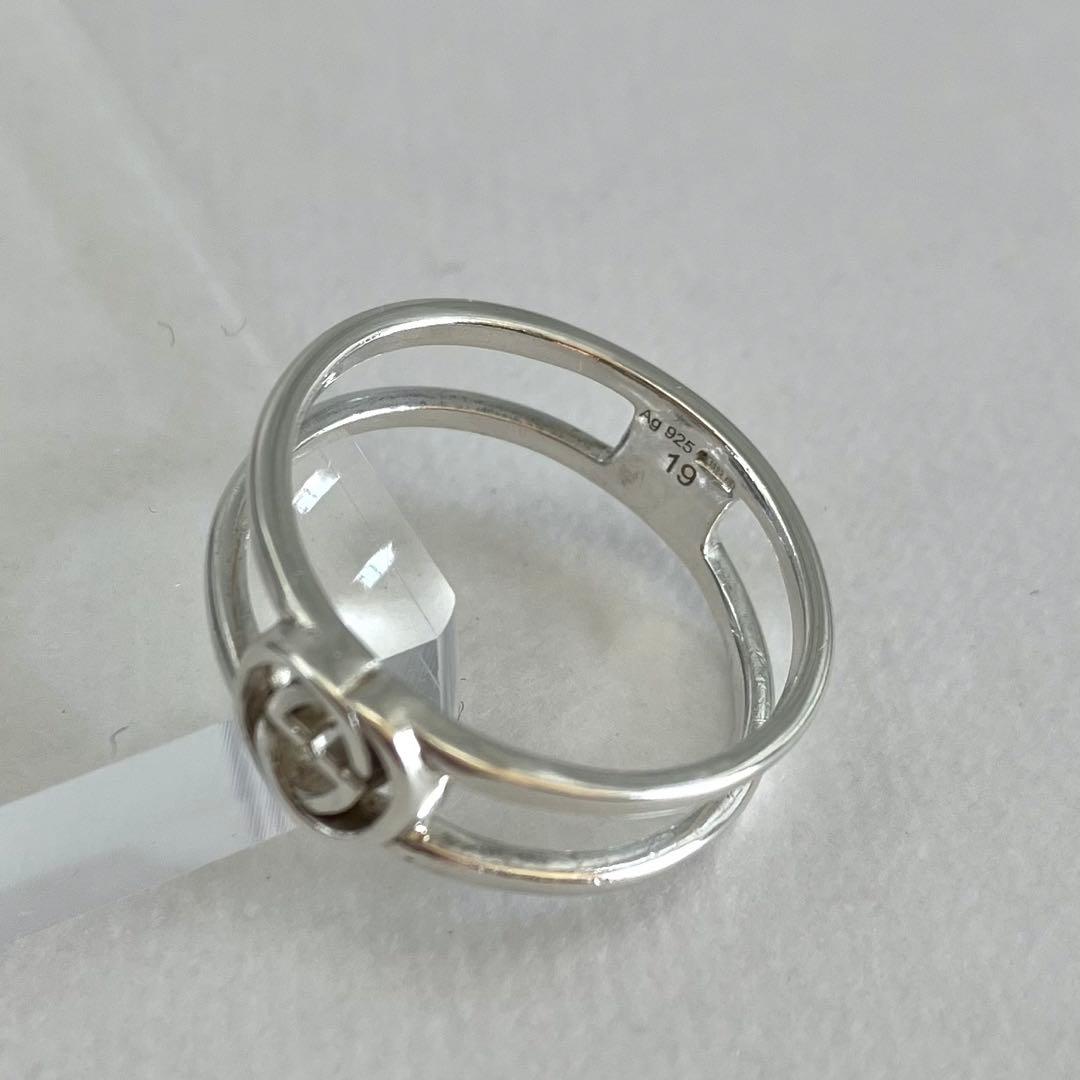 美品 GUCCI グッチ インターロッキング GGロゴ リング 約18.5号