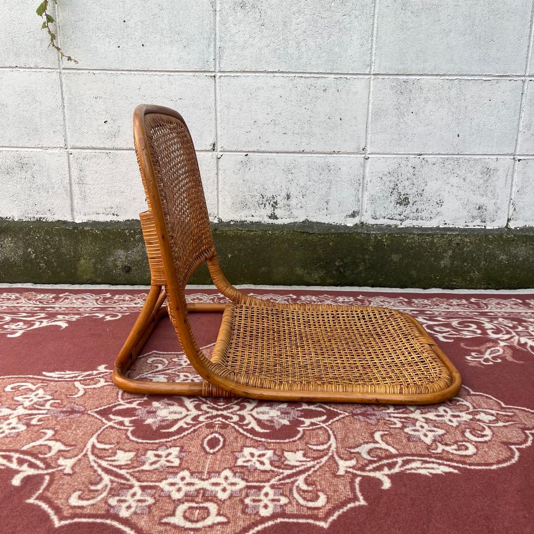 2点セットさ◾️古家具 ビンテージ品 籐ラタンフレーム 座椅子 ナチュラル天然素材