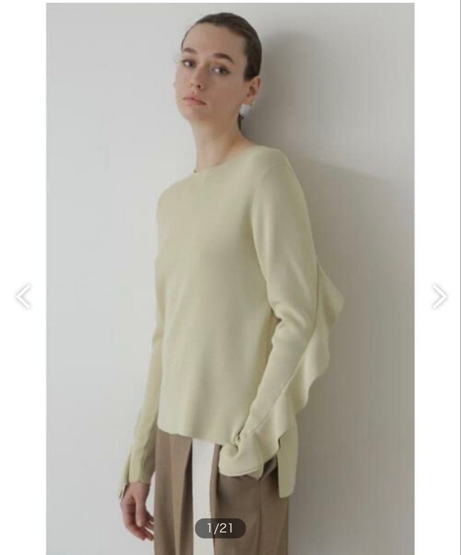 ◆美品◆アドーア◆3万◆ラッフルスリーブニット◆レモンイエロー◆長袖◆M