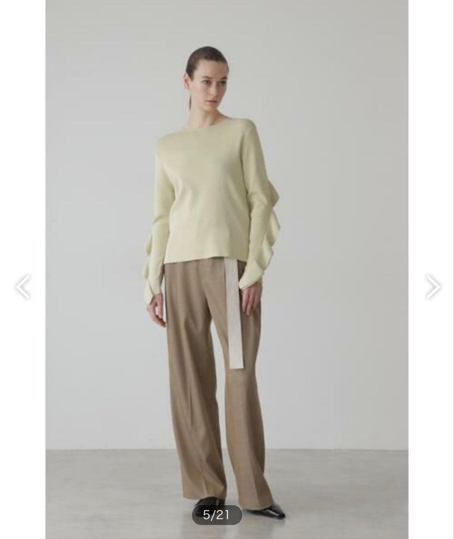 ◆美品◆アドーア◆3万◆ラッフルスリーブニット◆レモンイエロー◆長袖◆M