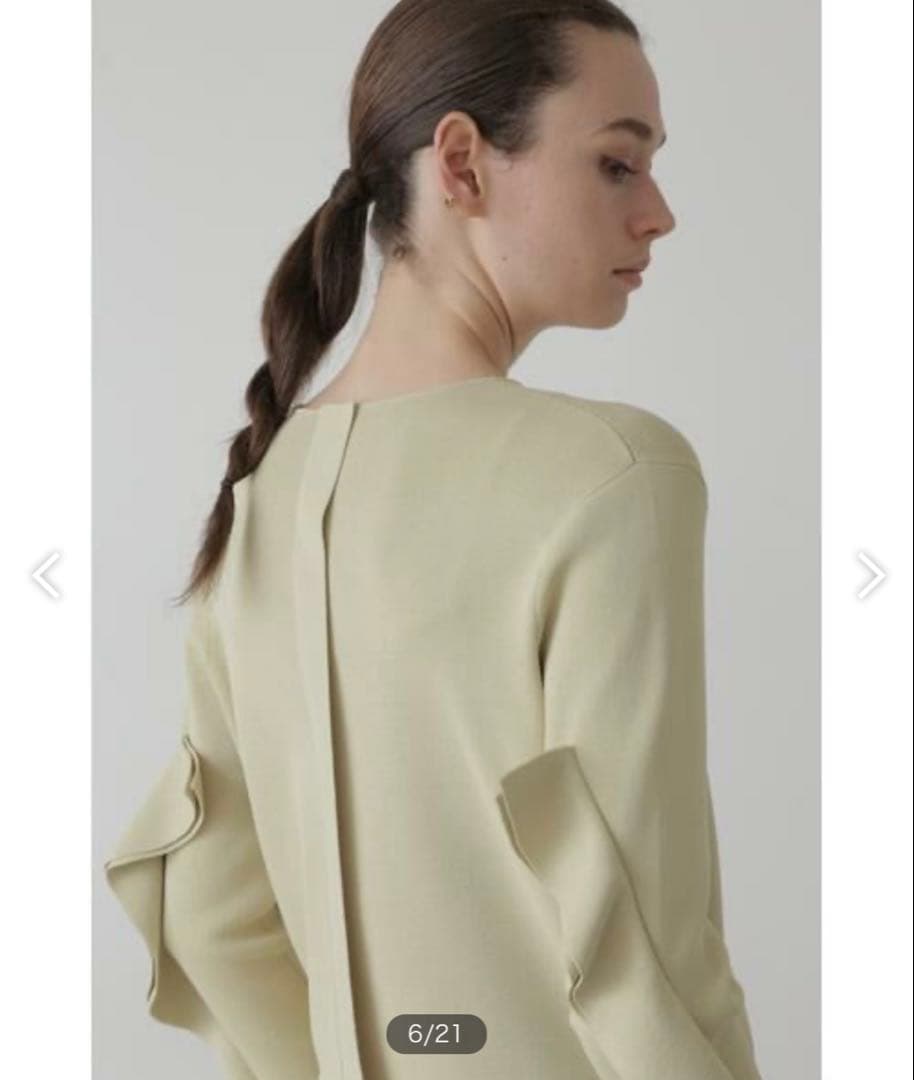 ◆美品◆アドーア◆3万◆ラッフルスリーブニット◆レモンイエロー◆長袖◆M