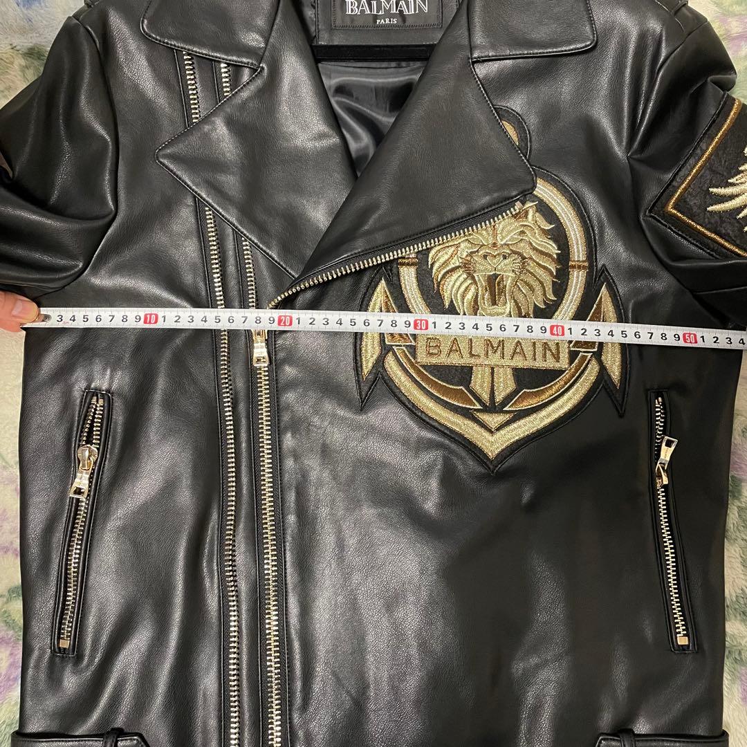 BALMAIN エコレザー ライダースジャケット サイズ50