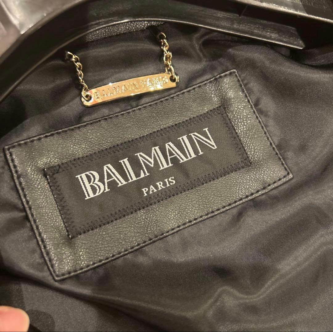 BALMAIN エコレザー ライダースジャケット サイズ50