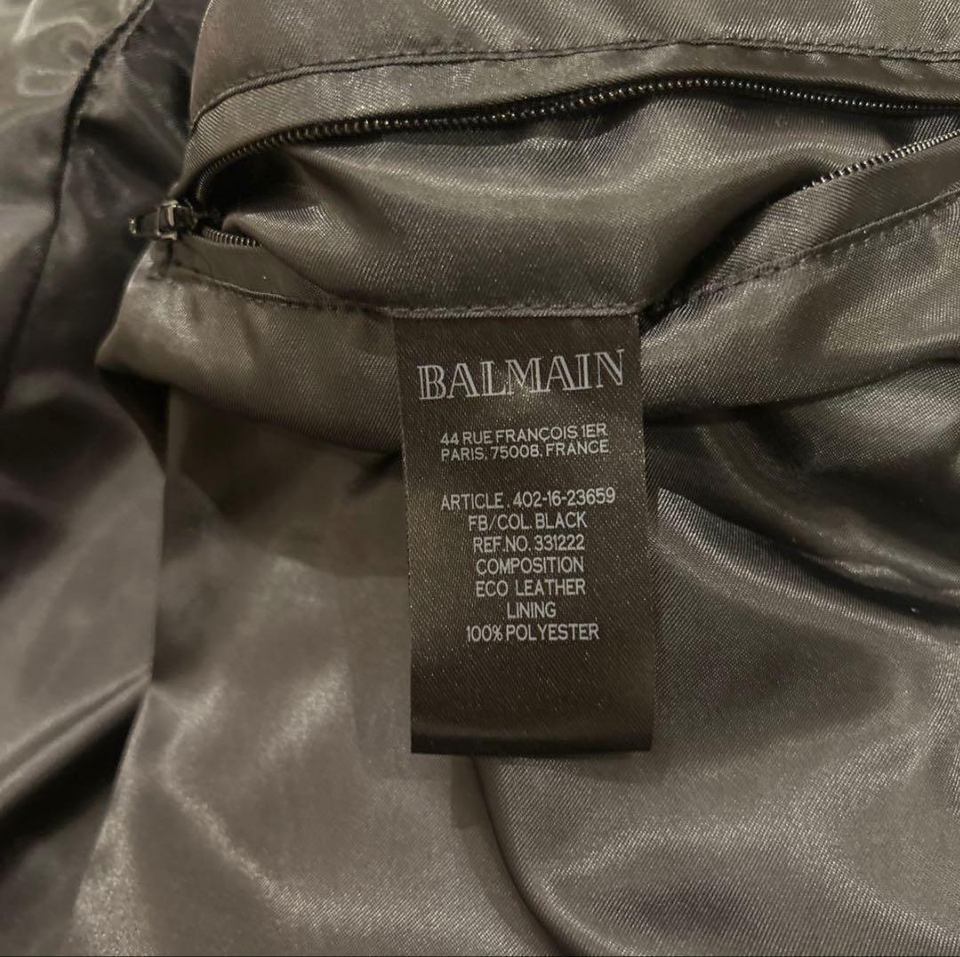 BALMAIN エコレザー ライダースジャケット サイズ50