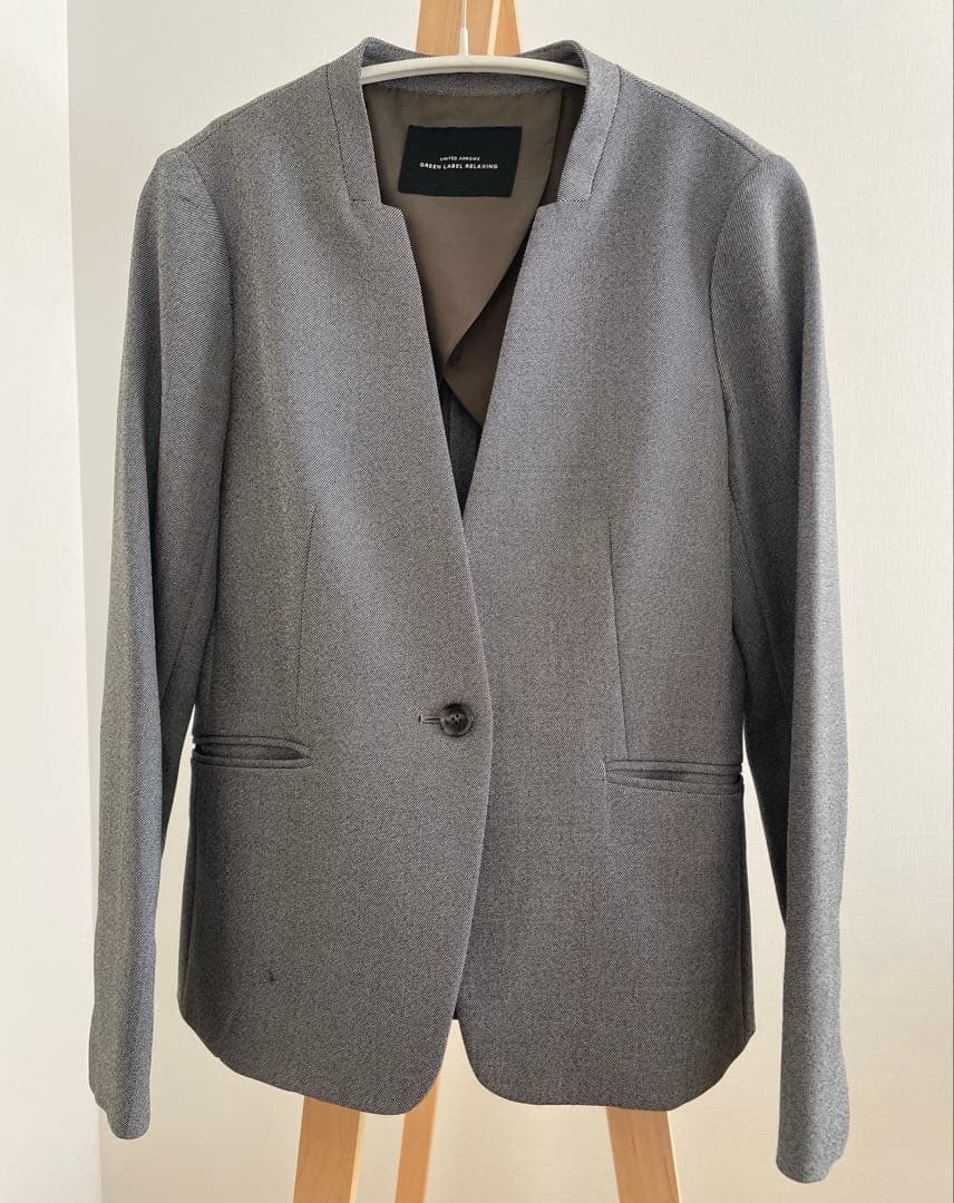 green label relaxingノーラペルジャケット・パンツセットアップ