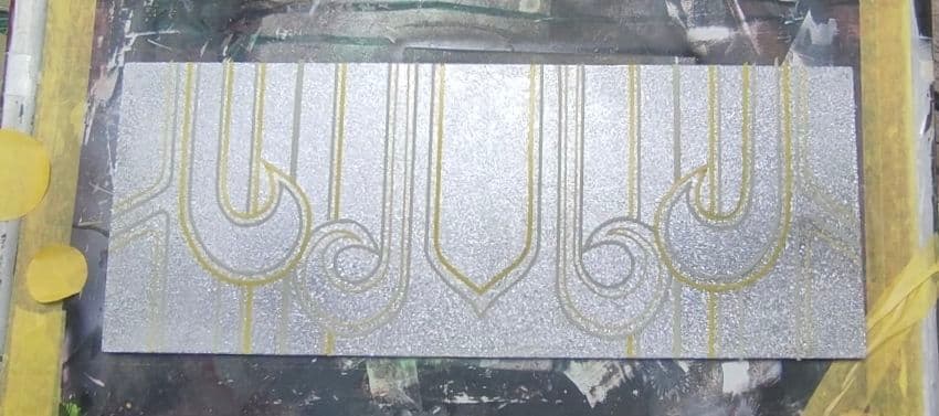 ローライダー パターントップ アートパネル 黒地 銀色装飾