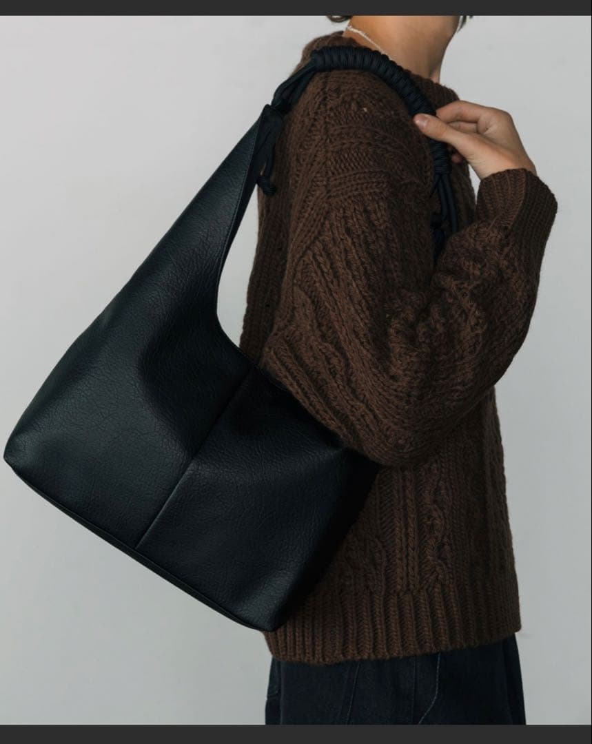 LURAKU シンセティックレザーロープハンドルバッグ