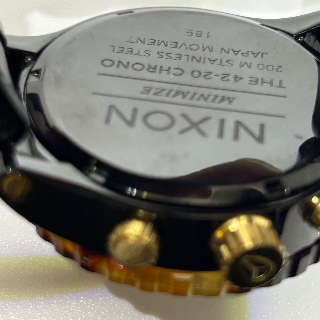 【美品】ニクソン クロノグラフ べっこう柄 箱 説明書付 即購入OK