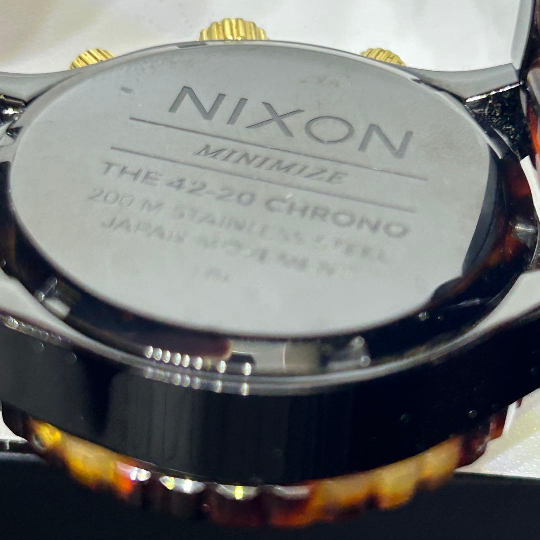 【美品】ニクソン クロノグラフ べっこう柄 箱 説明書付 即購入OK