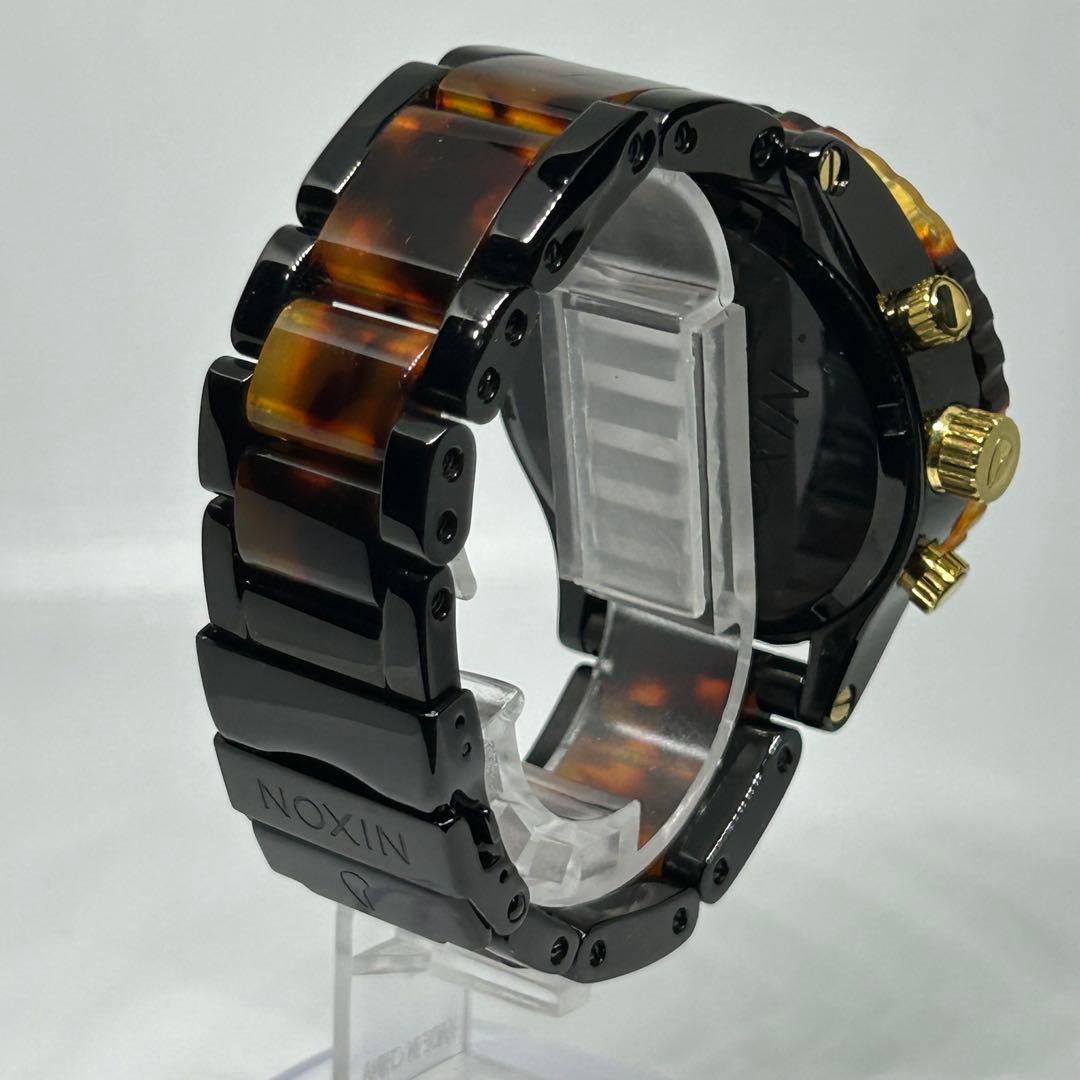 【美品】ニクソン クロノグラフ べっこう柄 箱 説明書付 即購入OK