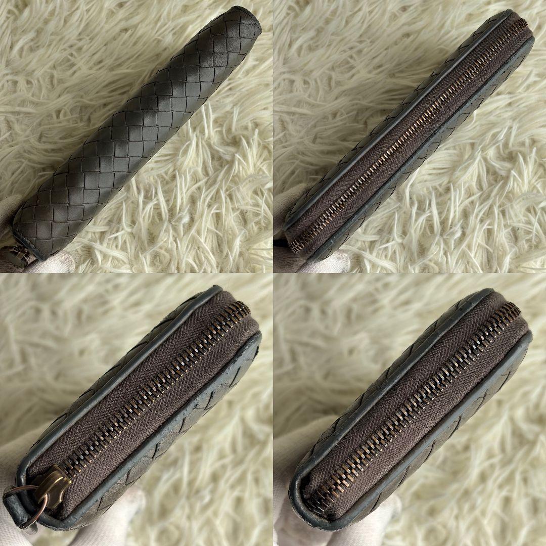 【激レア 美品】ボッテガヴェネタ　ジッピーウォレット　イントレチャート　グレー系