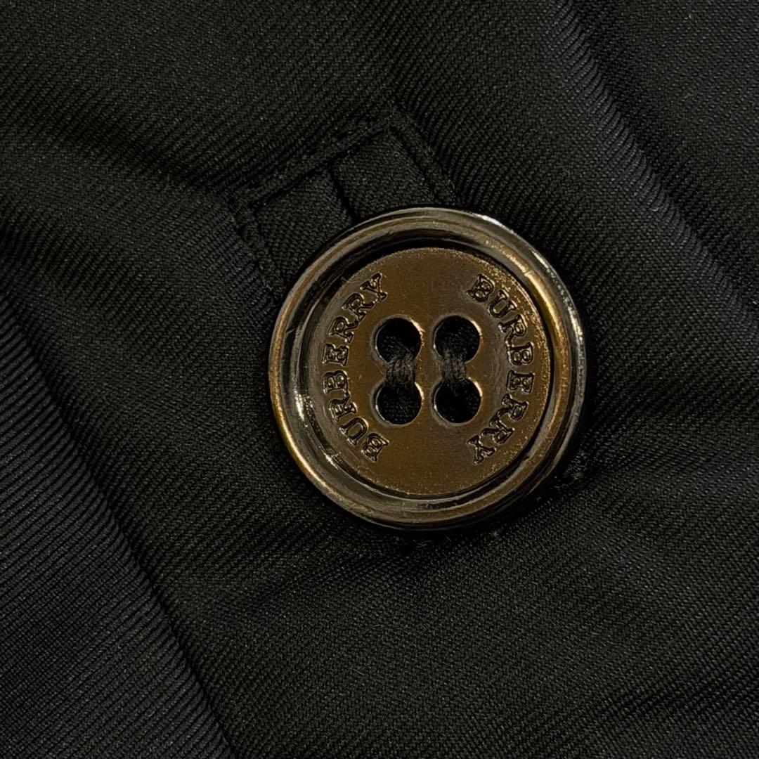 バーバリーロンドン　ダウンコート　ノバチェック ベルト　ファー　ブラック　4L