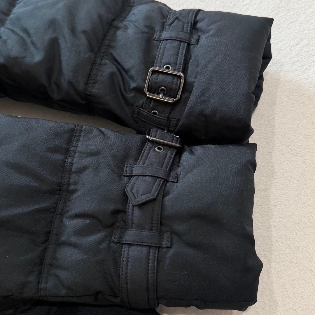 バーバリーロンドン　ダウンコート　ノバチェック ベルト　ファー　ブラック　4L