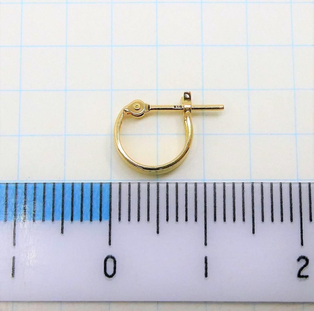 K18イエローゴールド フープピアス 2個セット 2mm×8mm