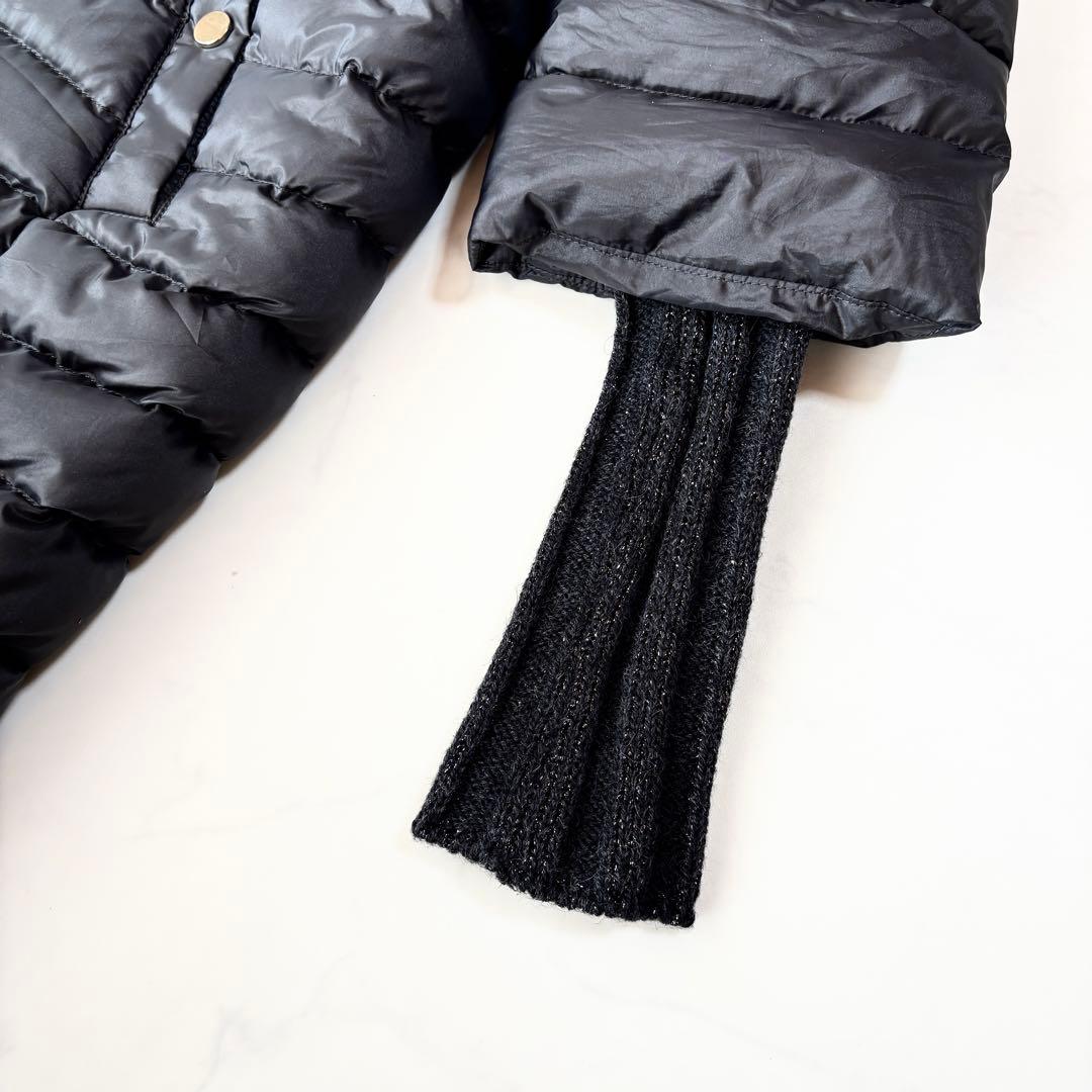 美品✨マックスマーラ　ダウンコート　異素材切替　ニット袖　ブラック　42