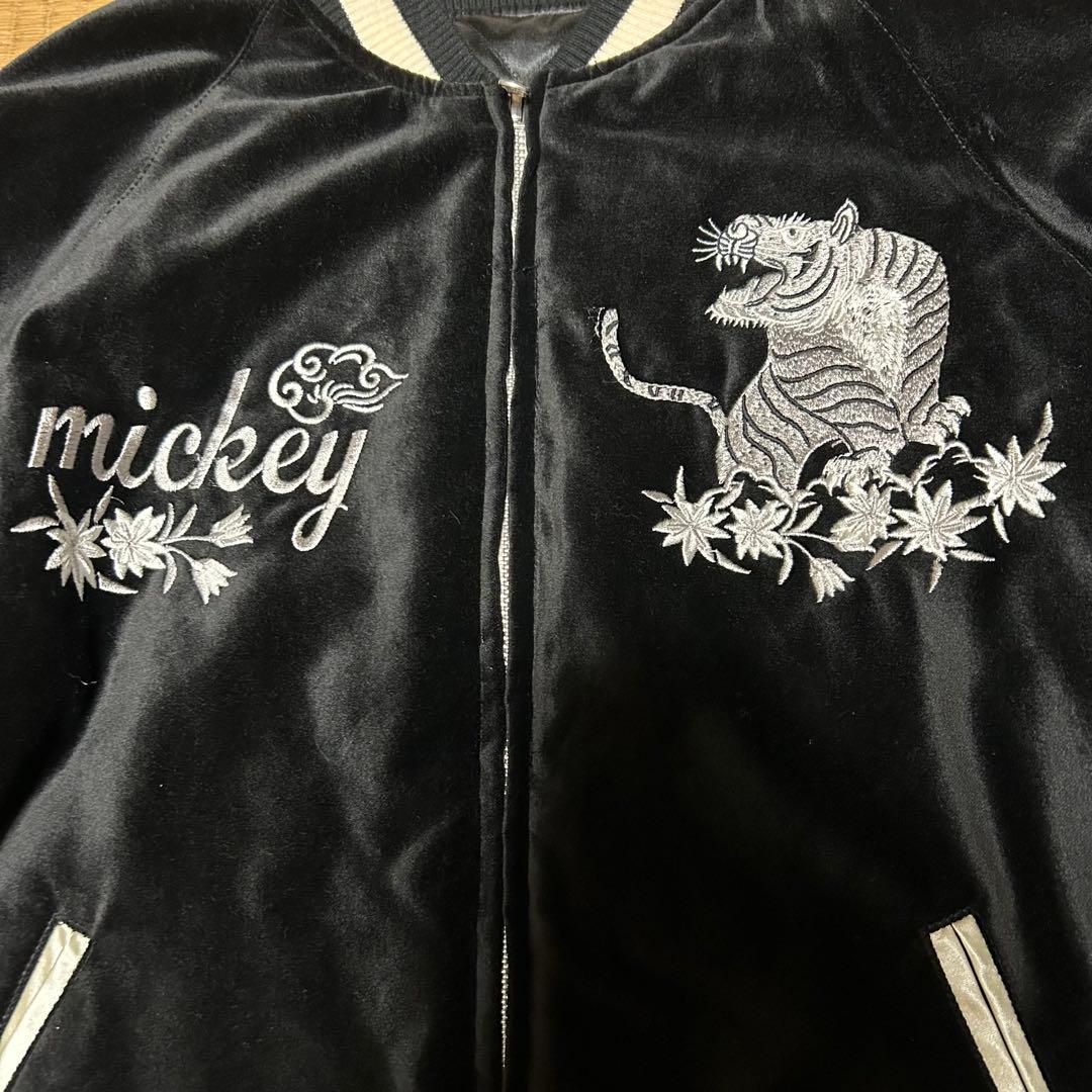 Disney ミッキーマウス 豪華刺繍 リバーシブル スタジャン M ミッキー