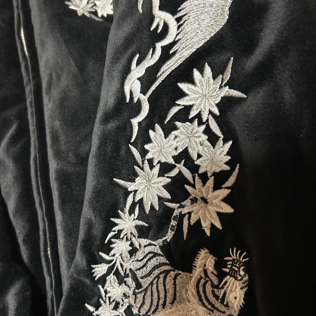 Disney ミッキーマウス 豪華刺繍 リバーシブル スタジャン M ミッキー