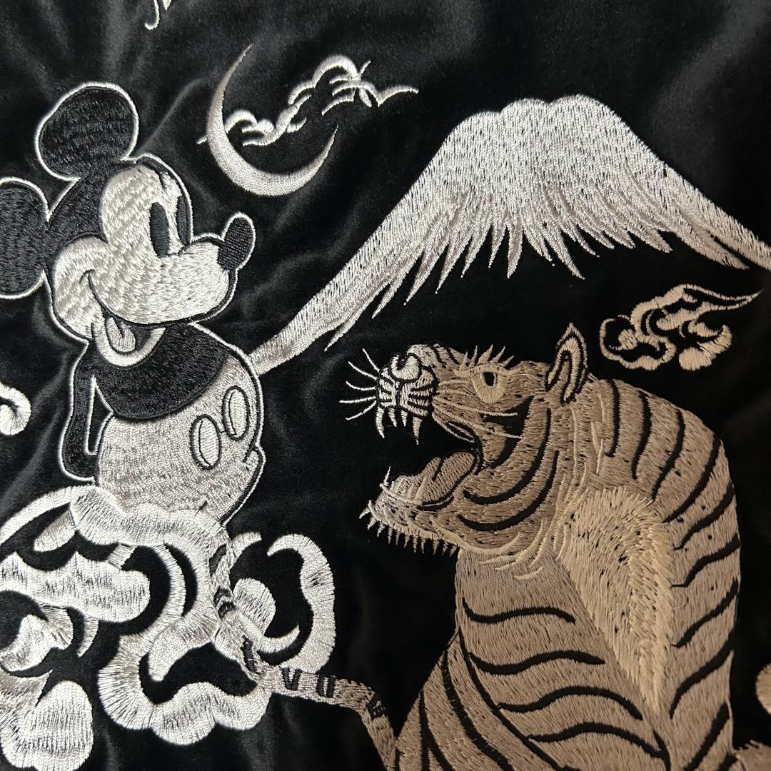 Disney ミッキーマウス 豪華刺繍 リバーシブル スタジャン M ミッキー