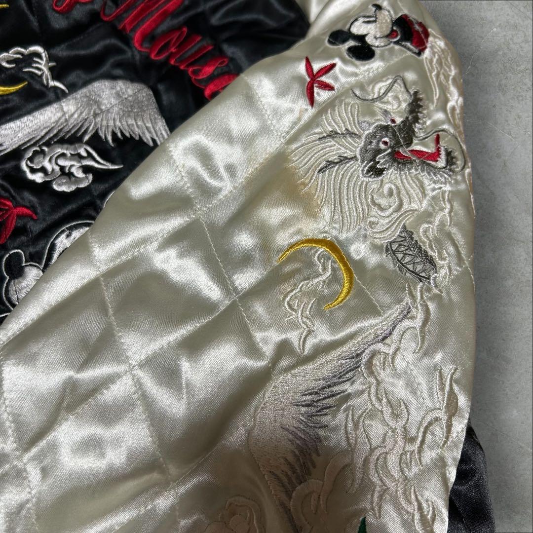 Disney ミッキーマウス 豪華刺繍 リバーシブル スタジャン M ミッキー