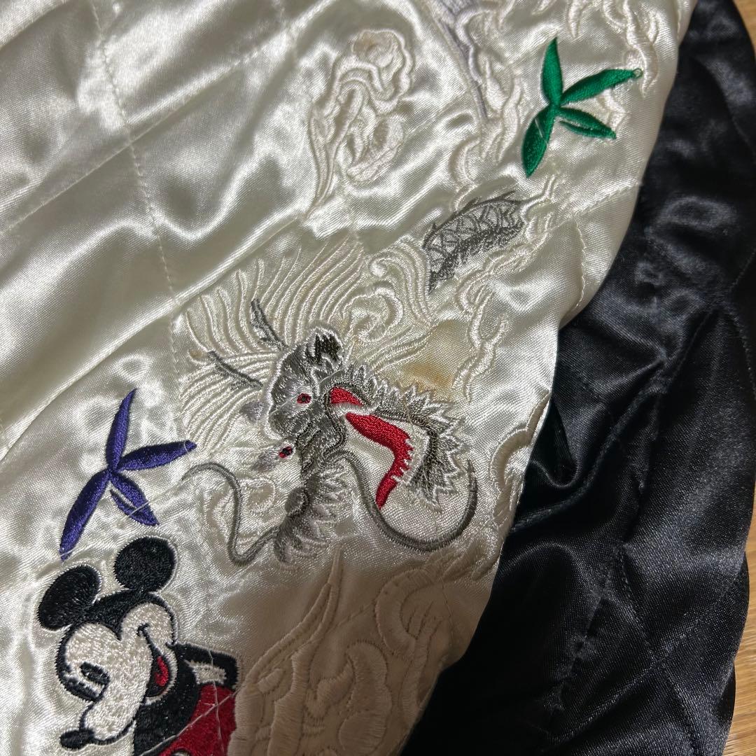Disney ミッキーマウス 豪華刺繍 リバーシブル スタジャン M ミッキー