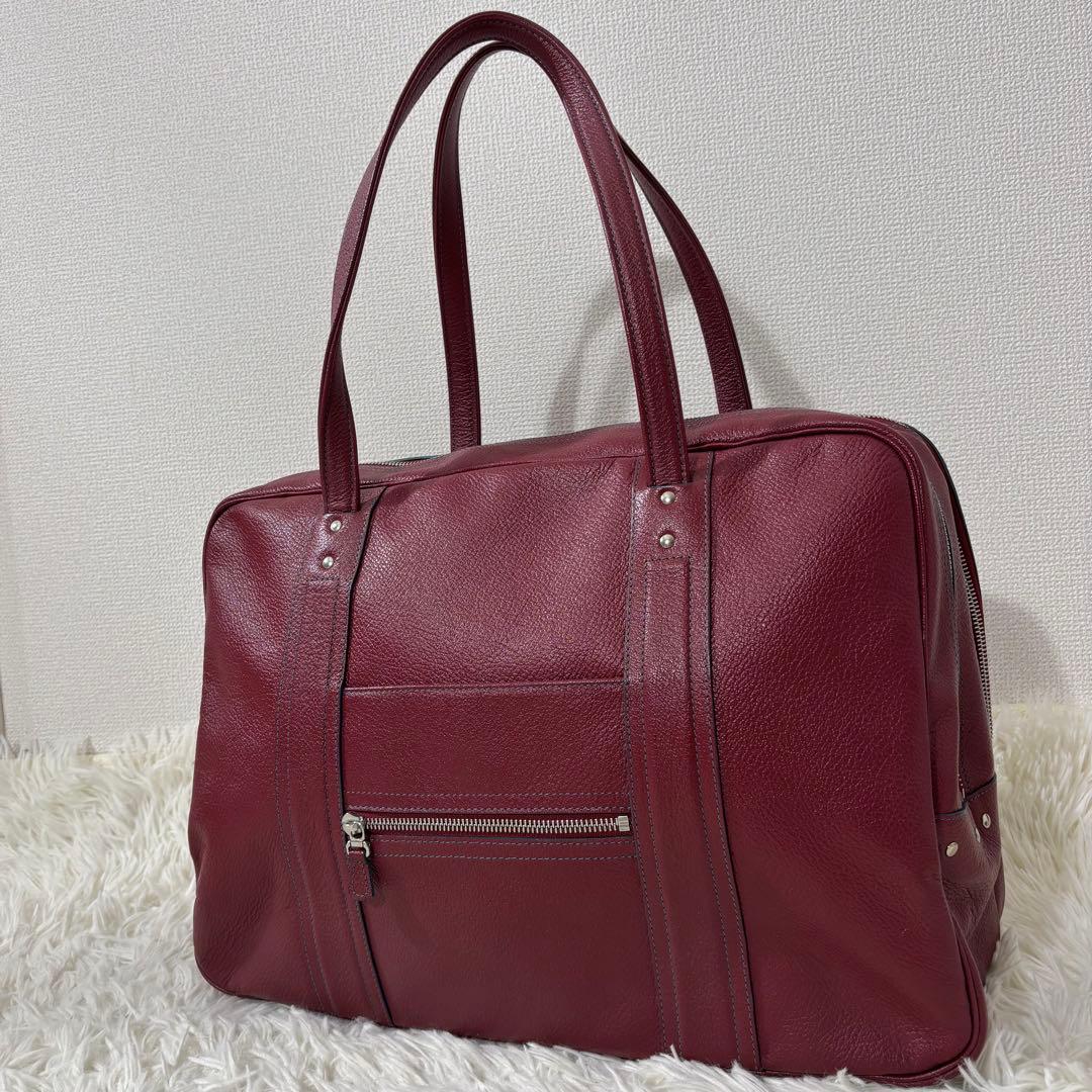 ジャックルコー ハンドバッグ 2層式 レザー ボルドー