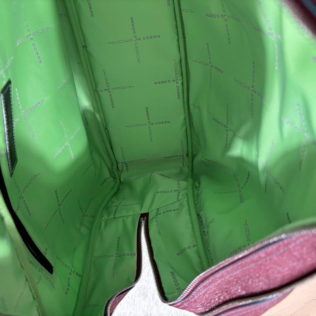 ジャックルコー ハンドバッグ 2層式 レザー ボルドー