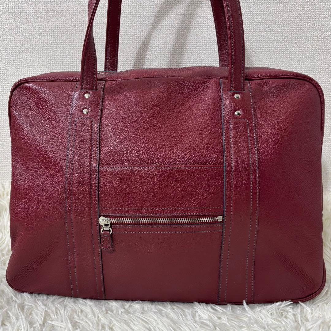 ジャックルコー ハンドバッグ 2層式 レザー ボルドー