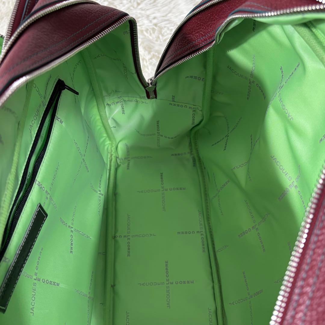 ジャックルコー ハンドバッグ 2層式 レザー ボルドー