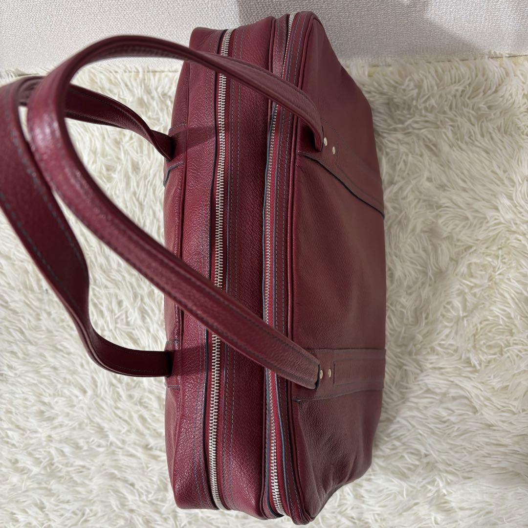 ジャックルコー ハンドバッグ 2層式 レザー ボルドー