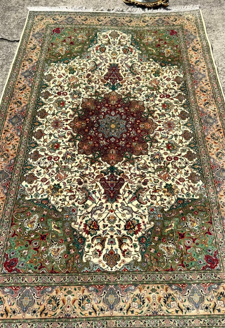 イラン 手織り 高級ペルシャ絨毯 大判300×200cm ウール100% ラグ