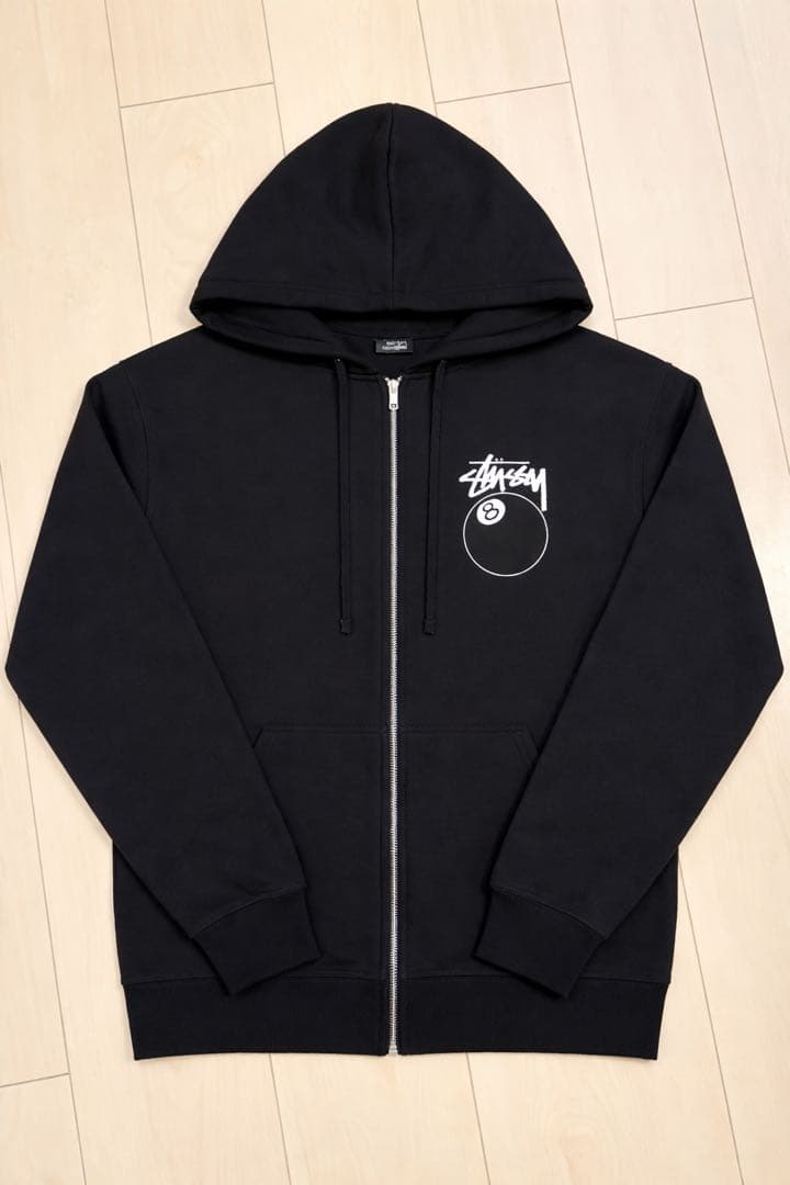 【美品‼️】 8ボール グラフィックプリント 裏起毛 ジップパーカー S