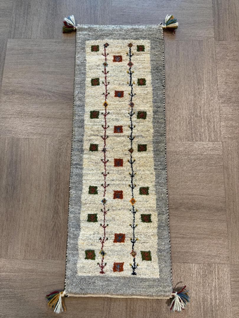 120x40cm ペルシャギャッベ ランナー (ギャベ) ペルシャ絨毯 ギャッベ