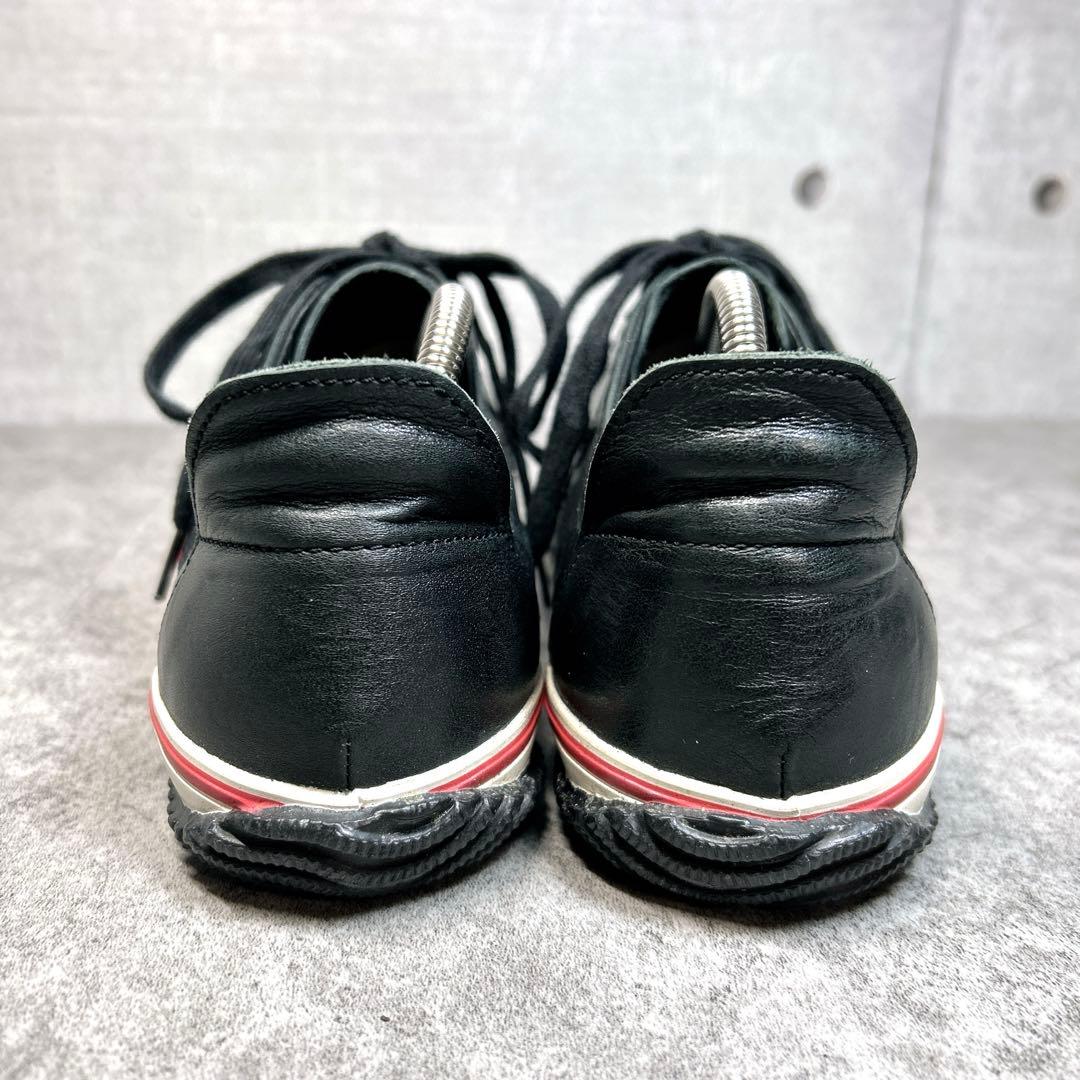 未使用級【スピングルムーブ】スニーカー/カンガルーレザー/ブラック/サイドライン