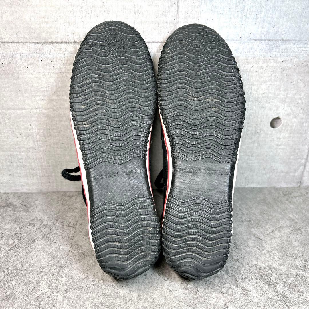 未使用級【スピングルムーブ】スニーカー/カンガルーレザー/ブラック/サイドライン