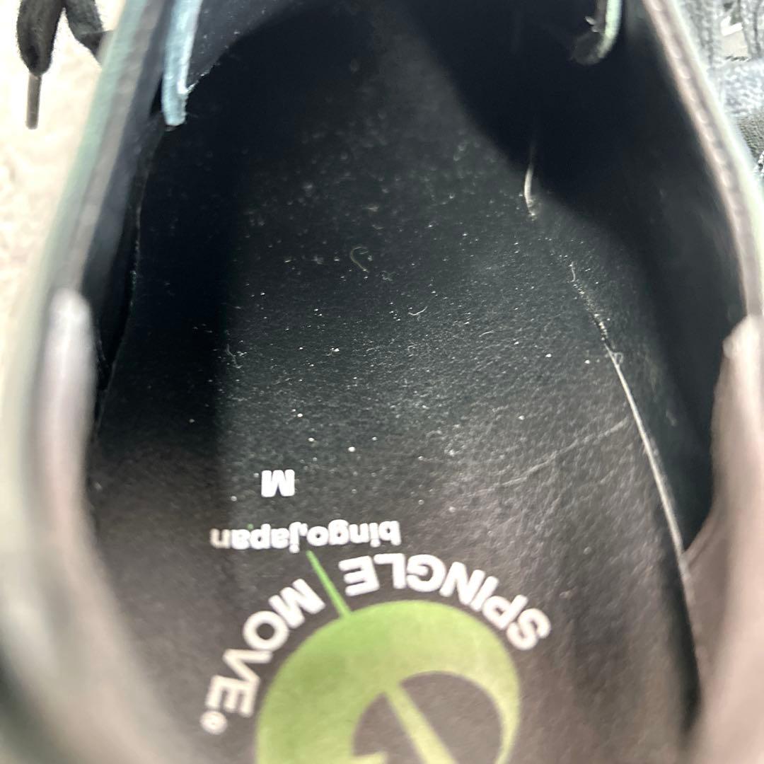 未使用級【スピングルムーブ】スニーカー/カンガルーレザー/ブラック/サイドライン