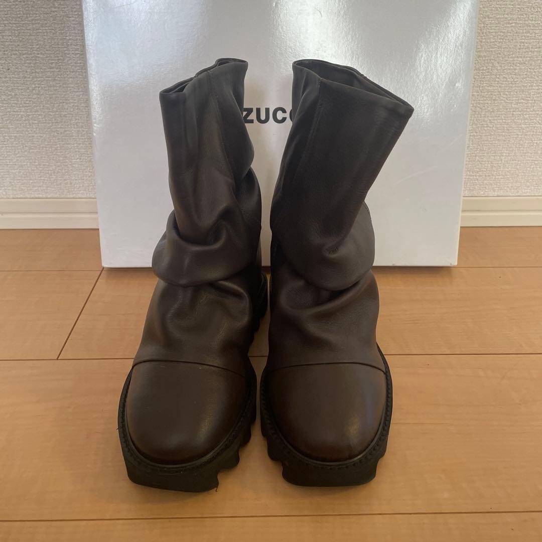 最終値下げ⭐︎zucca ダークブラウン スリーブブーツ　箱付き