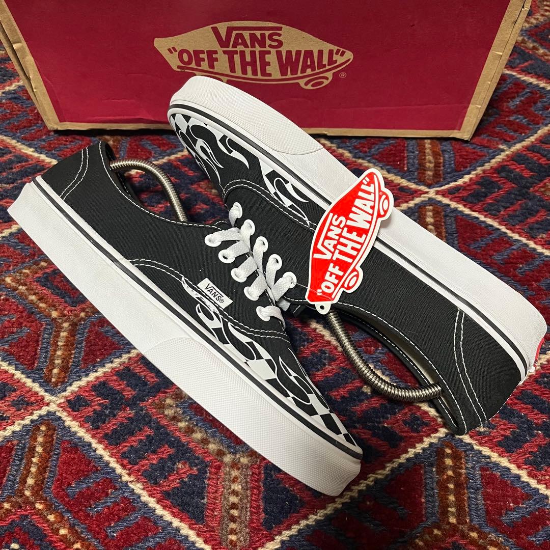 靴 VANS AUTHENTIC CHECKER FLAME BLACK