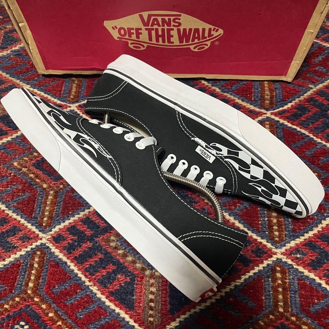 靴 VANS AUTHENTIC CHECKER FLAME BLACK