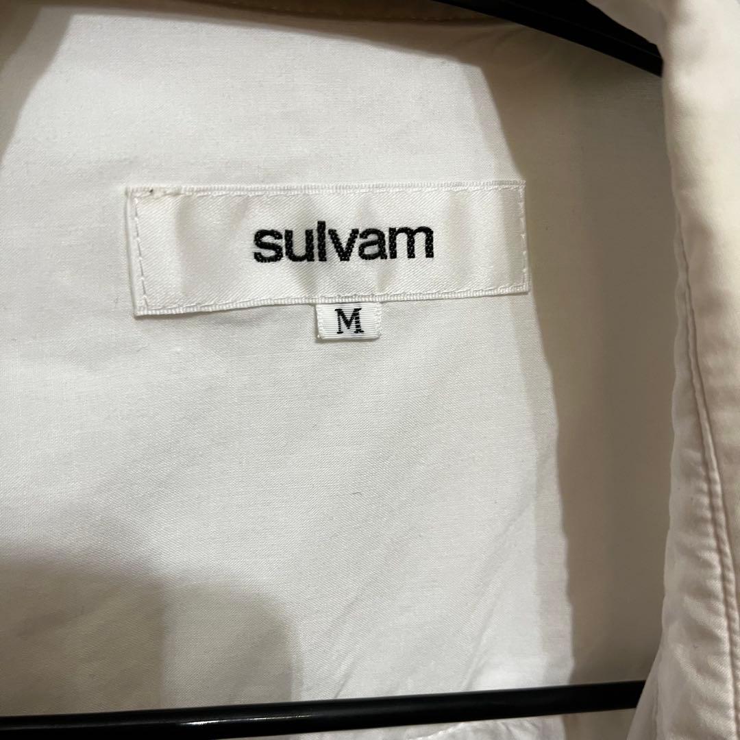 sulvam アシンメトリーダブルカラー長袖シャツ