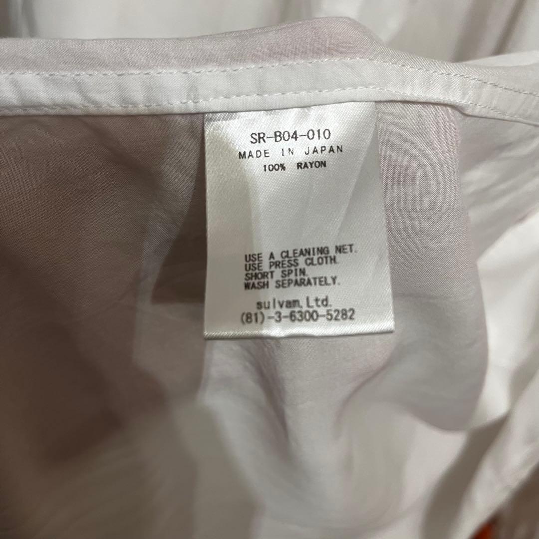 sulvam アシンメトリーダブルカラー長袖シャツ