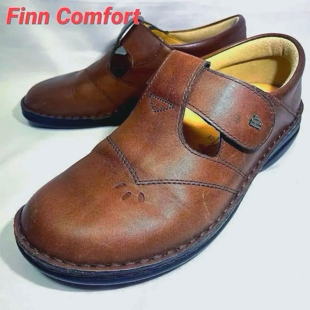 ★フィンコンフォート ナッシュビル Tストラップ レザー ブラウン 23㎝