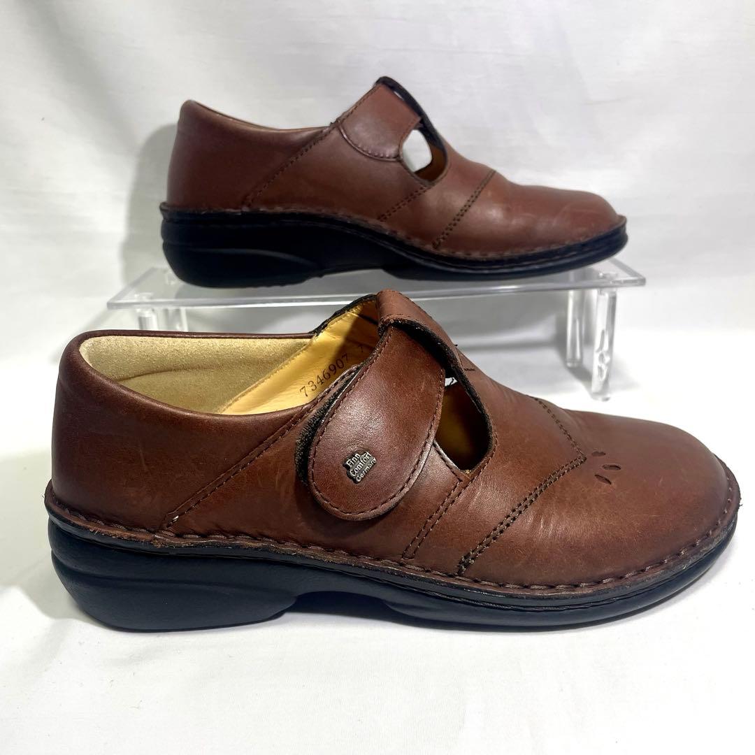 ★フィンコンフォート ナッシュビル Tストラップ レザー ブラウン 23㎝