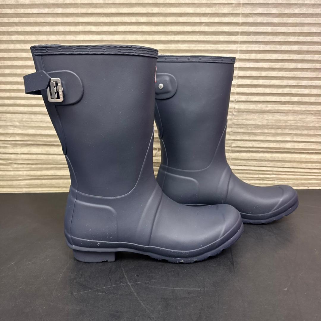 ☆未使用　HUNTER　レインブーツ　ショート バック アジャスタブル　UK6