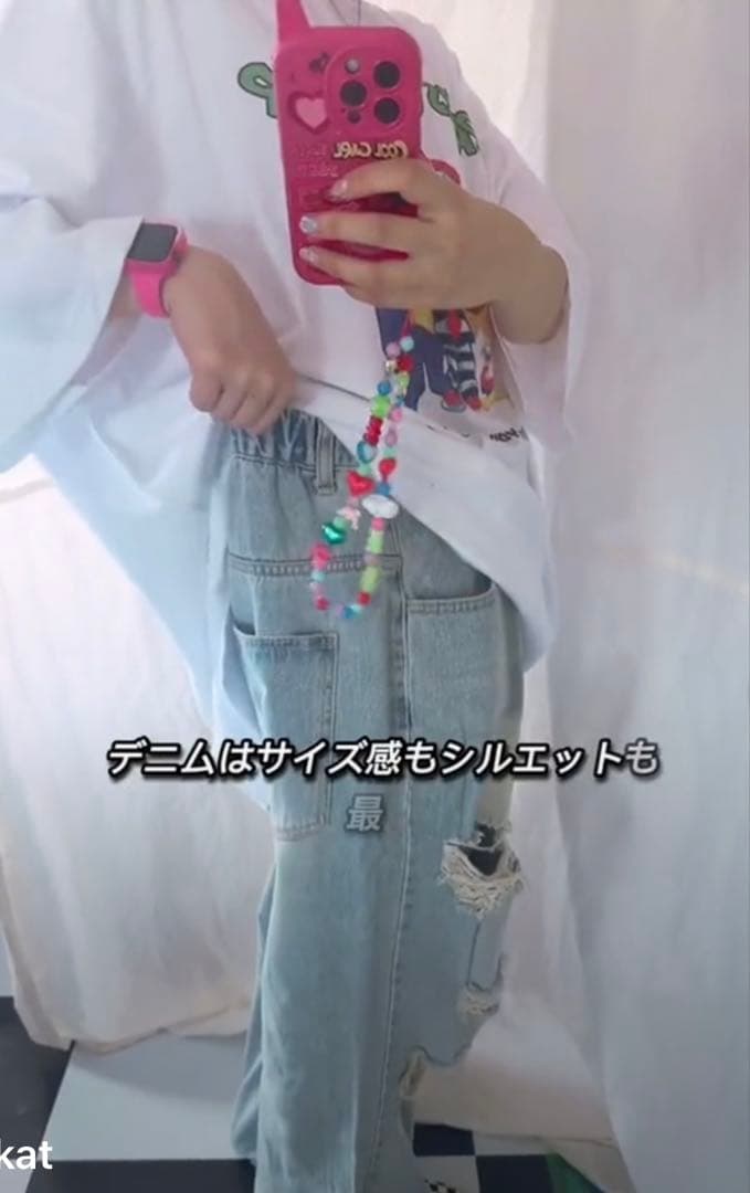 新品　link@ リンクアット　マックスダメージデニム　ディズニーコーデにも